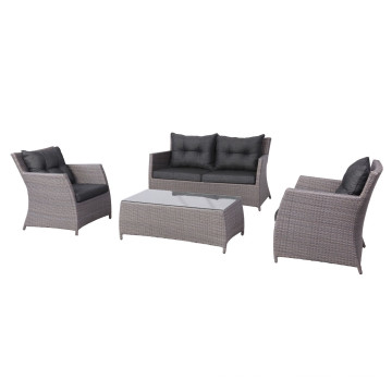 4PCS Нежный Wicker Открытый Lounge диван мебель настройки